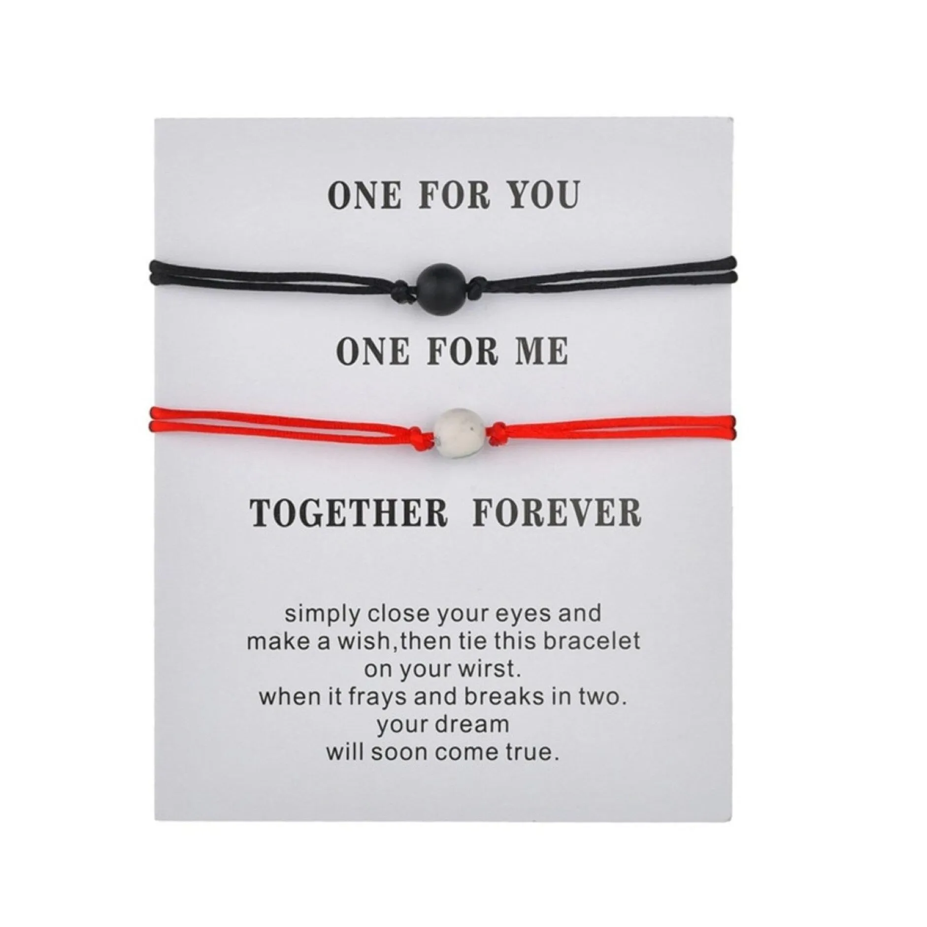 Black Red One For You One For Me Bracelet Set - 5" to 9" sold by Zulily