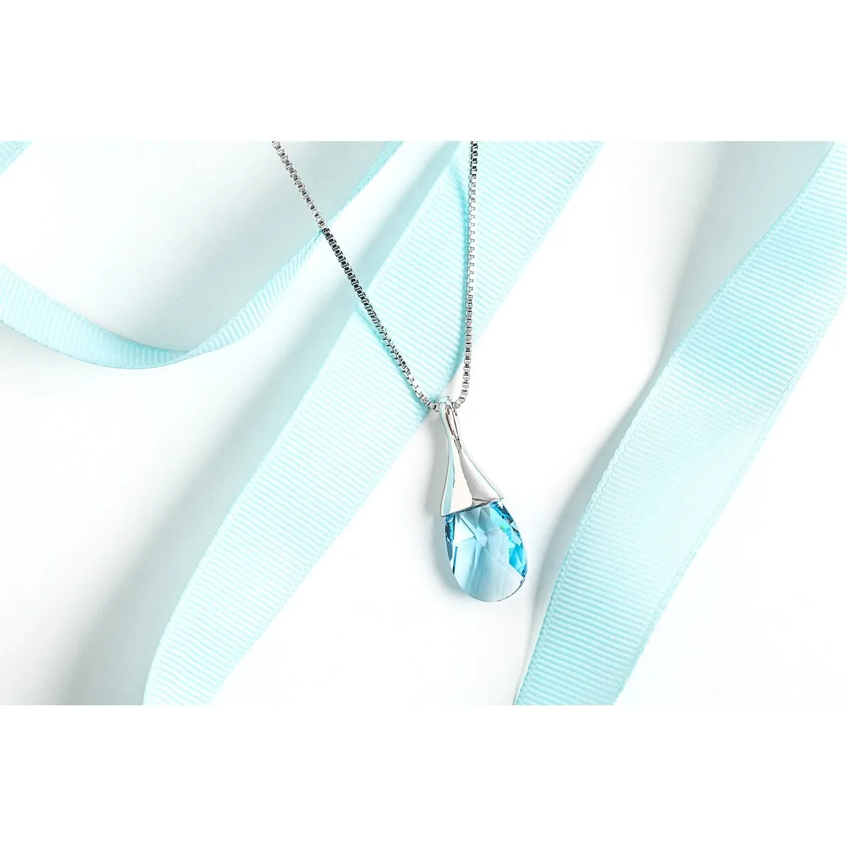Teardrop Faceted Crystal Pendant Necklace sold by Zulily