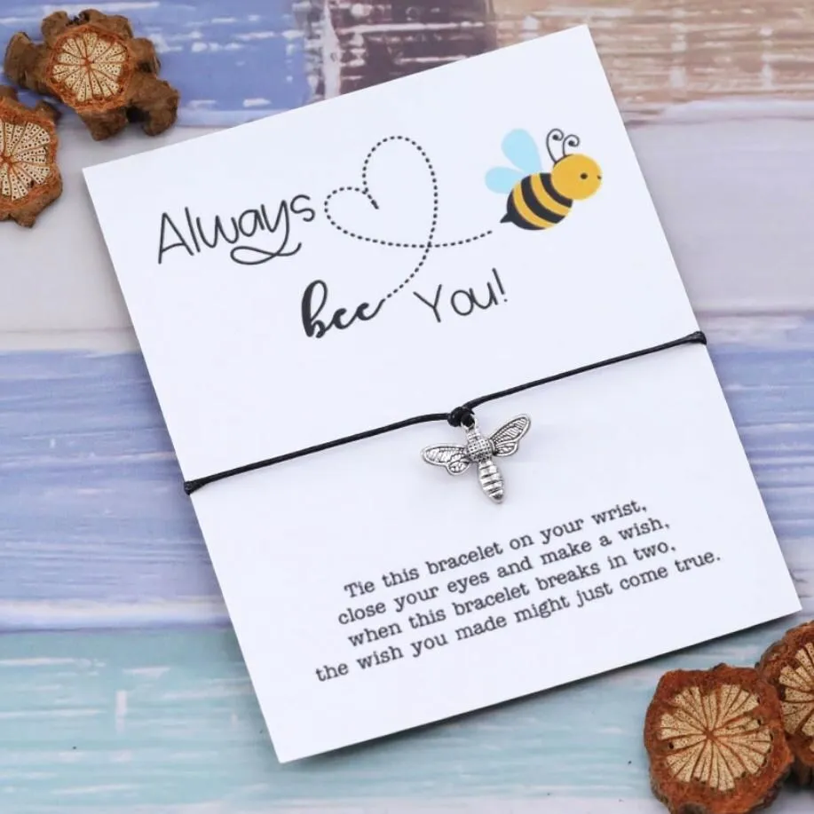 Black Silvertone Always Bee You Bracelet - 5" to 9" sold by Zulily