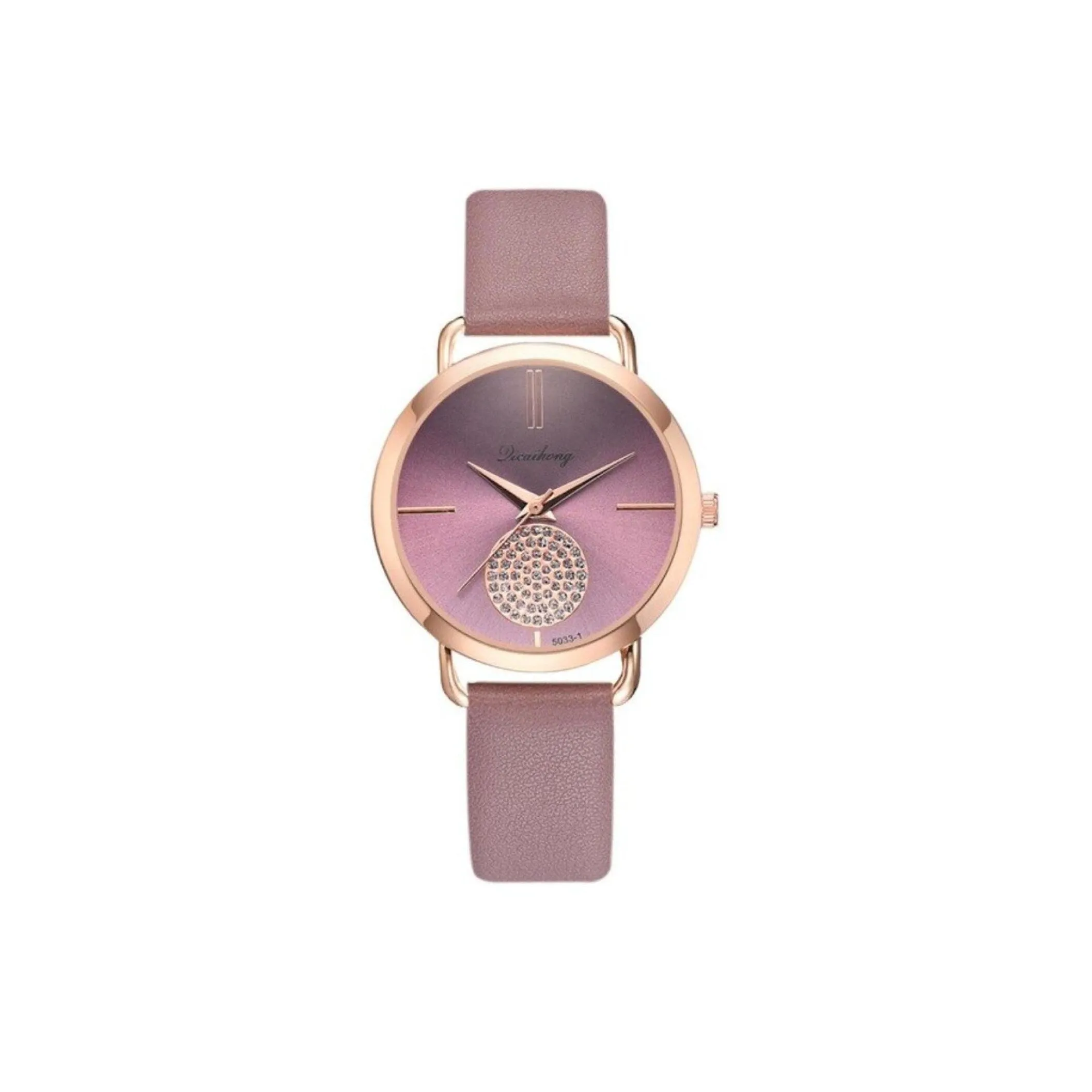 Mauve Crystal Pave Rose Goldtone Bracelet Watch sold by Zulily product image thumbnail 2