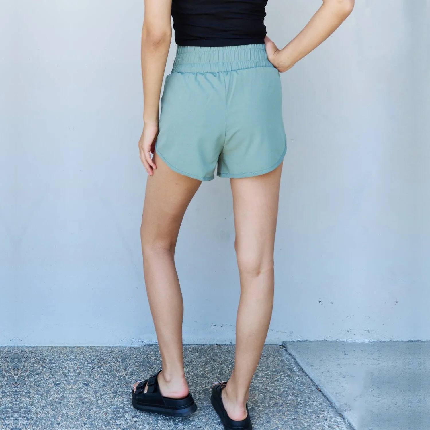 Light Blue High Waistband Active Shorts sold by Zulily product image thumbnail 4