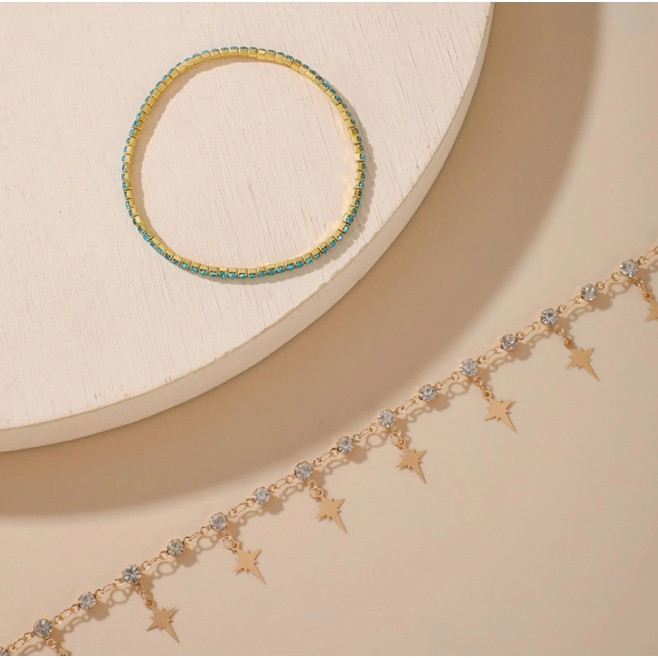 Blue Crystal Goldtone North Star Bracelet Set sold by Zulily product image thumbnail 3