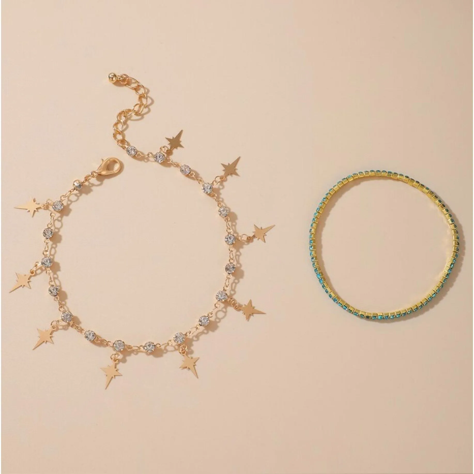 Blue Crystal Goldtone North Star Bracelet Set sold by Zulily product image thumbnail 2