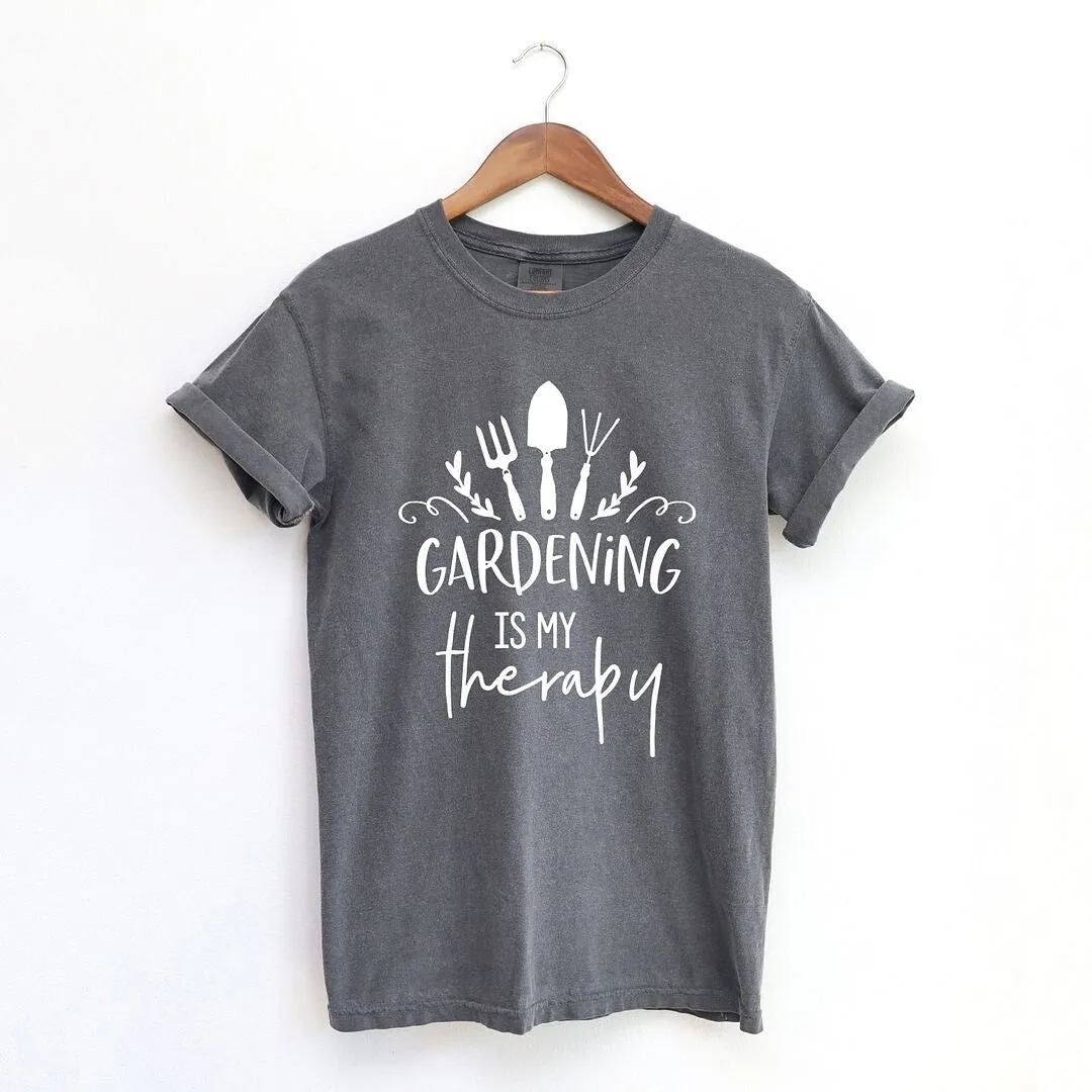 Gardening Is My Therapy Garment Dyed Tee sold by Zulily