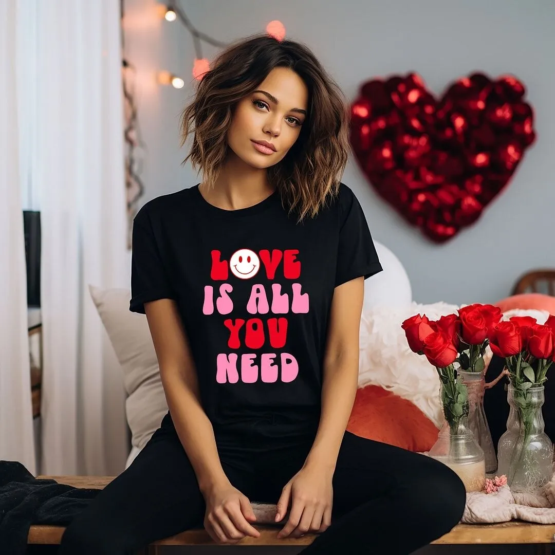 Love Is All You Need Smiley Short Sleeve Crewnneck Tee sold by Zulily product image thumbnail 3