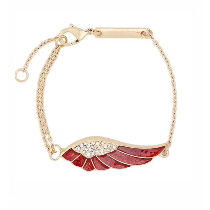 Goldtone Red Wing Bracelet sold by Zulily