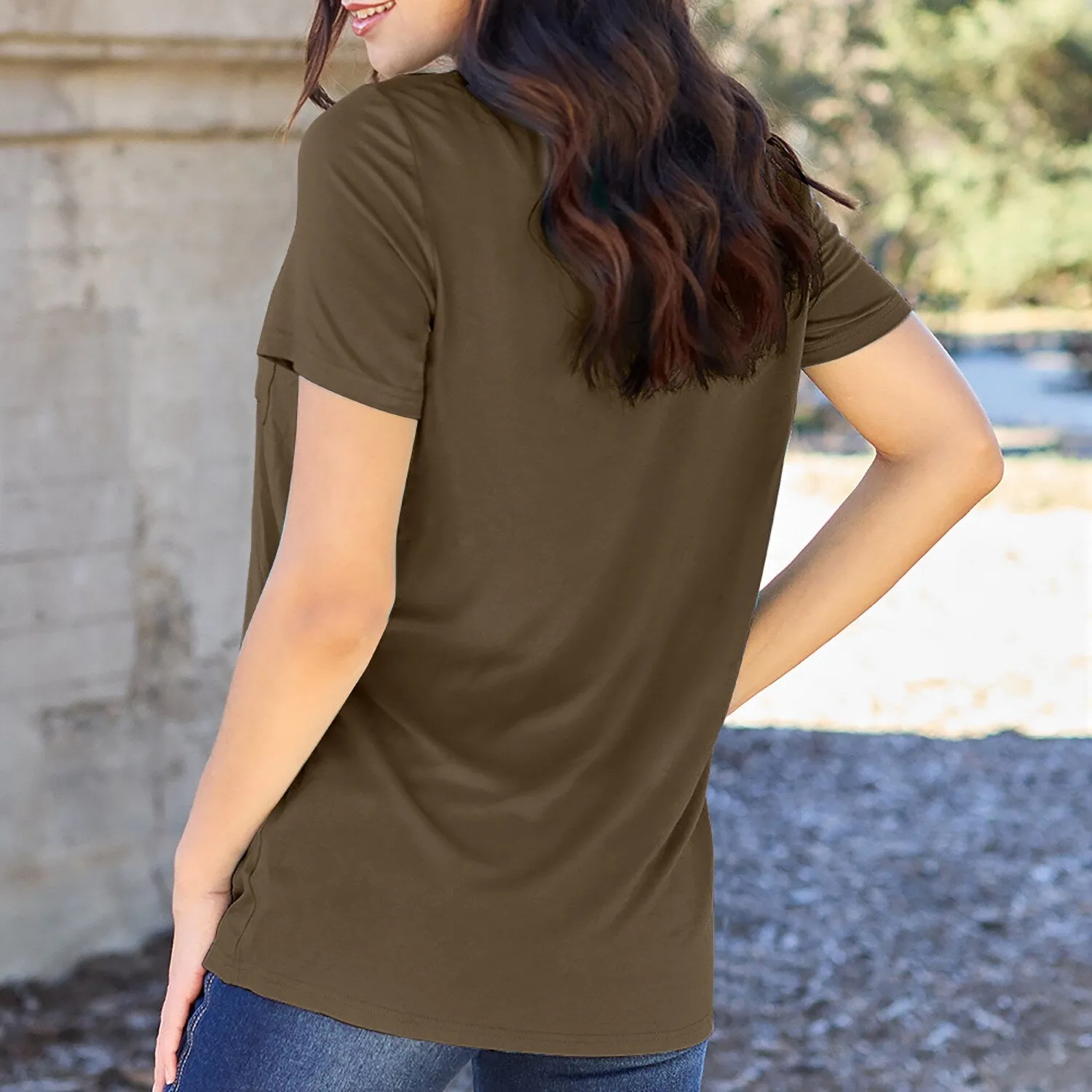 Mocha V-Neck Short Sleeve T-Shirt sold by Zulily product image thumbnail 3