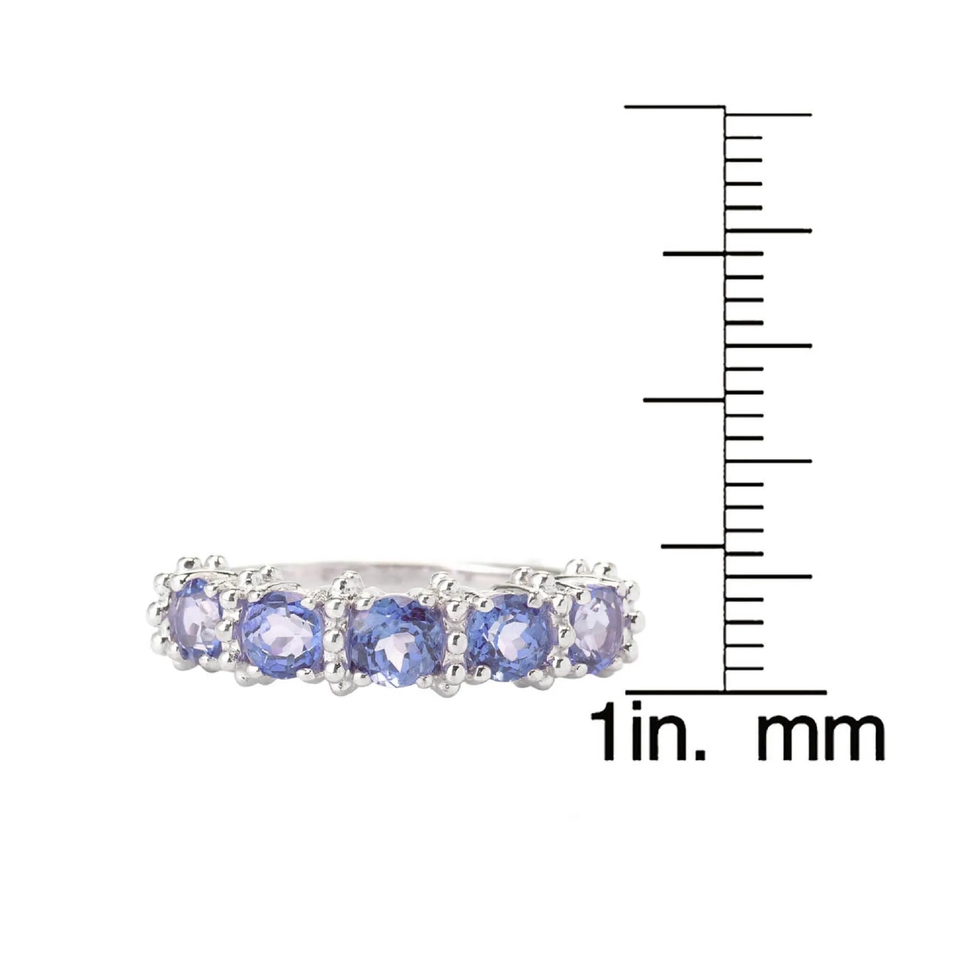 Sterling Silver with Natural Tanzanite Five Stone Band Ring sold by Zulily product image thumbnail 3