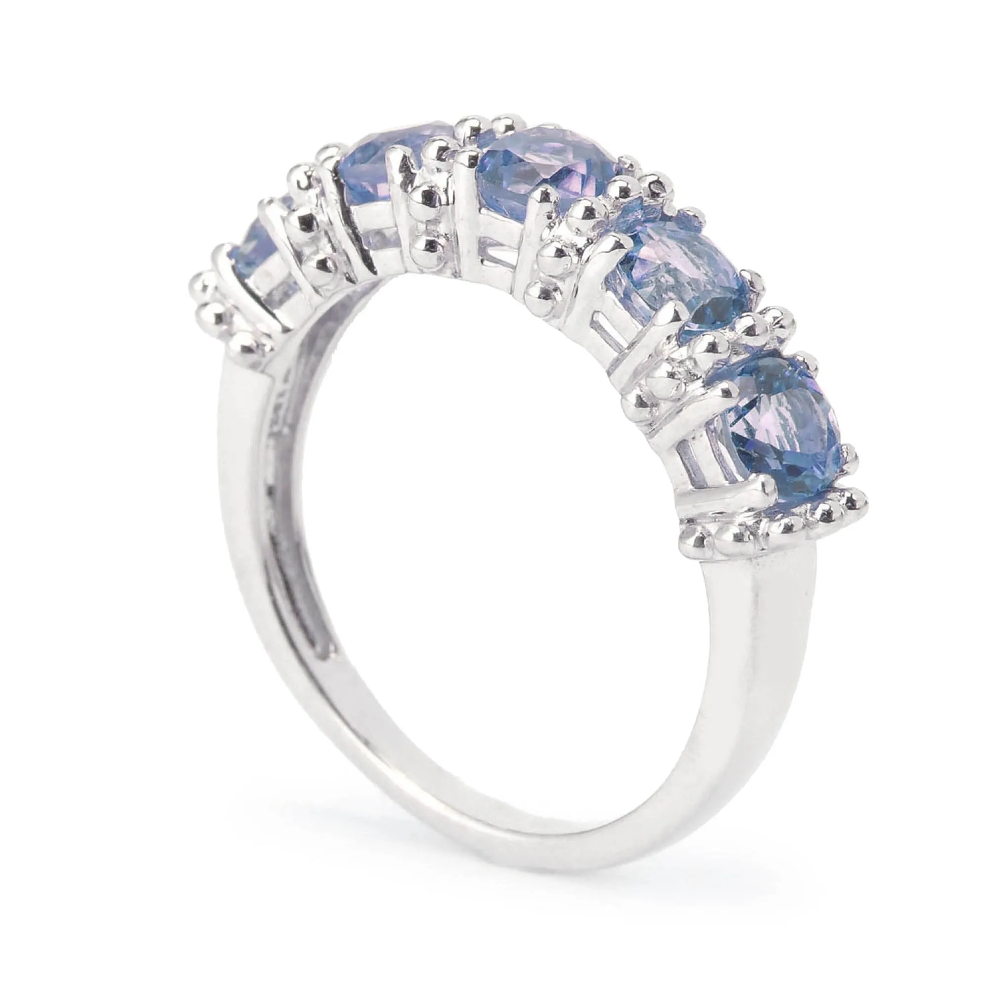 Sterling Silver with Natural Tanzanite Five Stone Band Ring sold by Zulily product image thumbnail 2