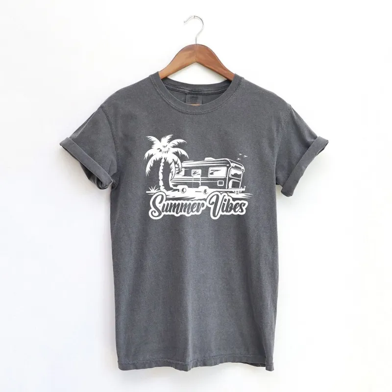 Summer Vibes Camper Garment Dyed Tee sold by Zulily
