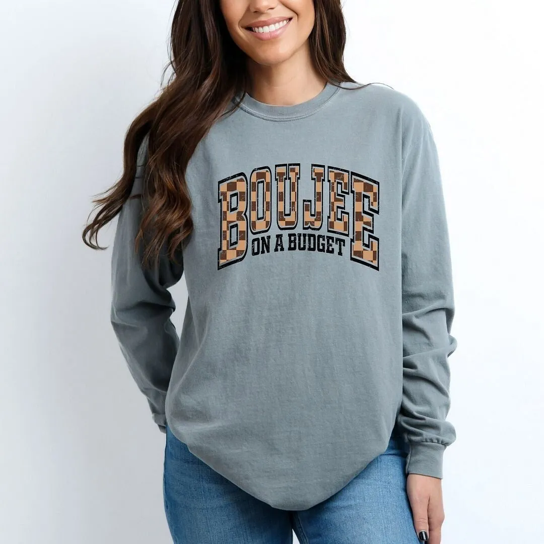 Boujee On A Budget Checkered Garment Dyed Long Sleeve sold by Zulily product image thumbnail 3