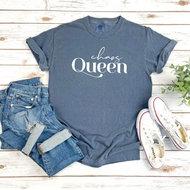 Chaos Queen Garment Dyed Tee sold by Zulily