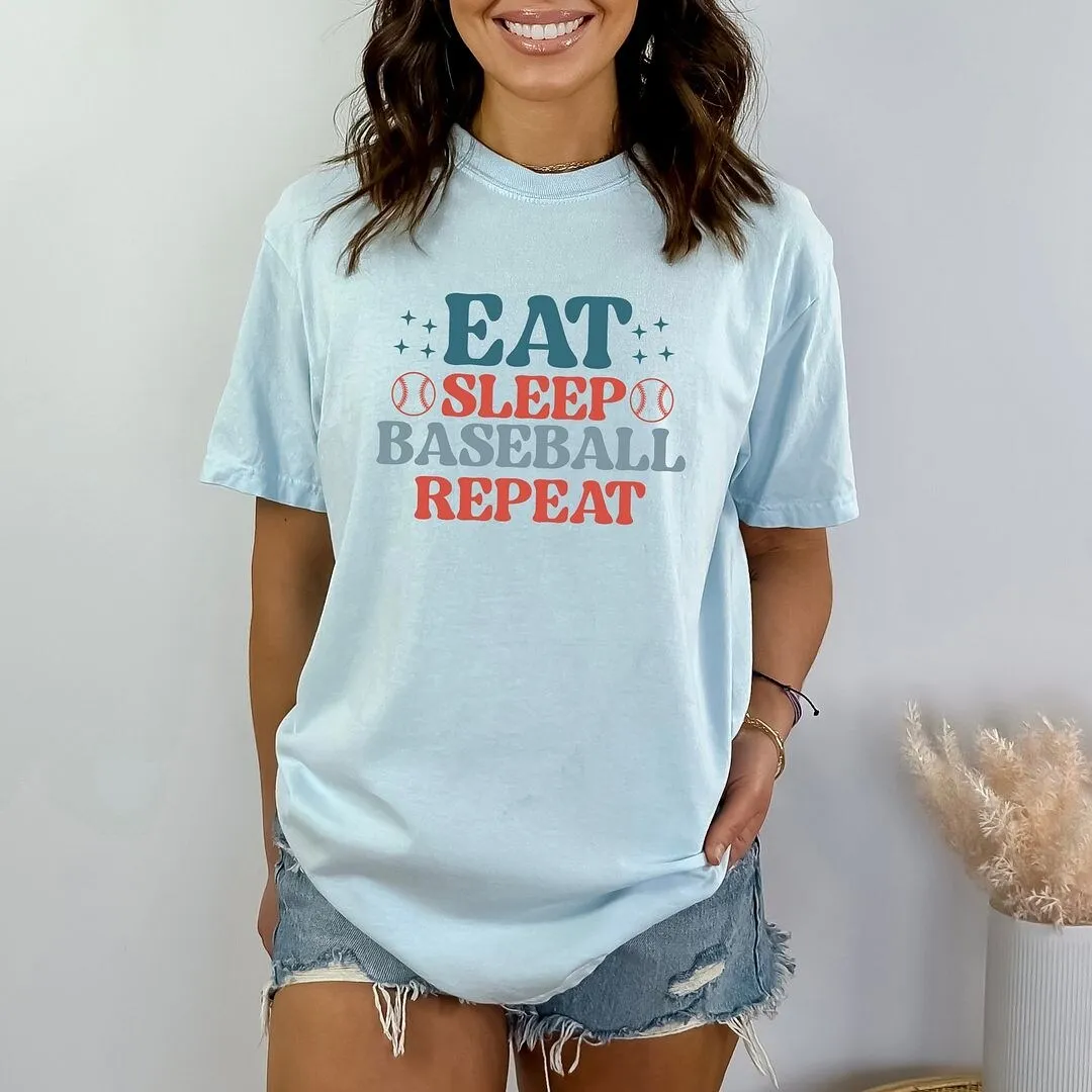 Eat Sleep Baseball Repeat Colorful Garment Dyed Tee sold by Zulily product image thumbnail 2