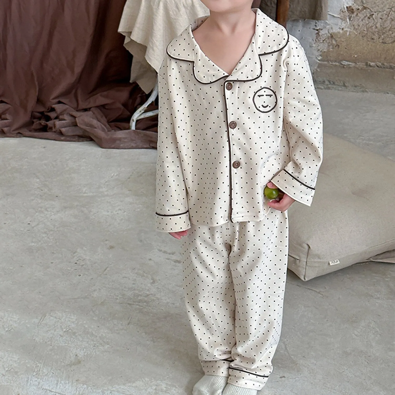 Cream Polka Dot Loungewear Set sold by Zulily product image thumbnail 2