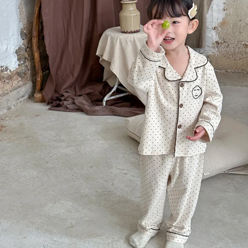 Cream Polka Dot Loungewear Set sold by Zulily