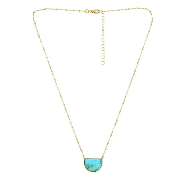YS Gems Gold Plated Silver Blue Mohave Turquoise Gemstones Necklace sold by Zulily product image thumbnail 3