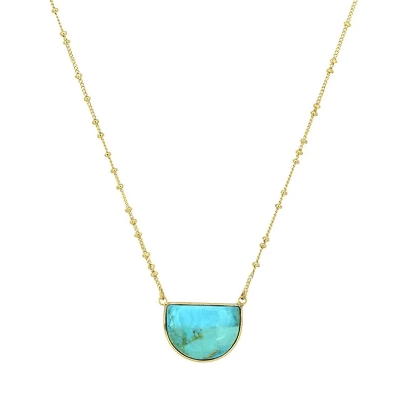 YS Gems Gold Plated Silver Blue Mohave Turquoise Gemstones Necklace sold by Zulily