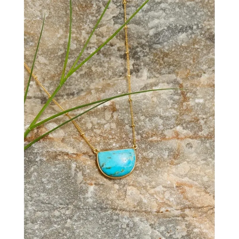 YS Gems Gold Plated Silver Blue Mohave Turquoise Gemstones Necklace sold by Zulily product image thumbnail 2