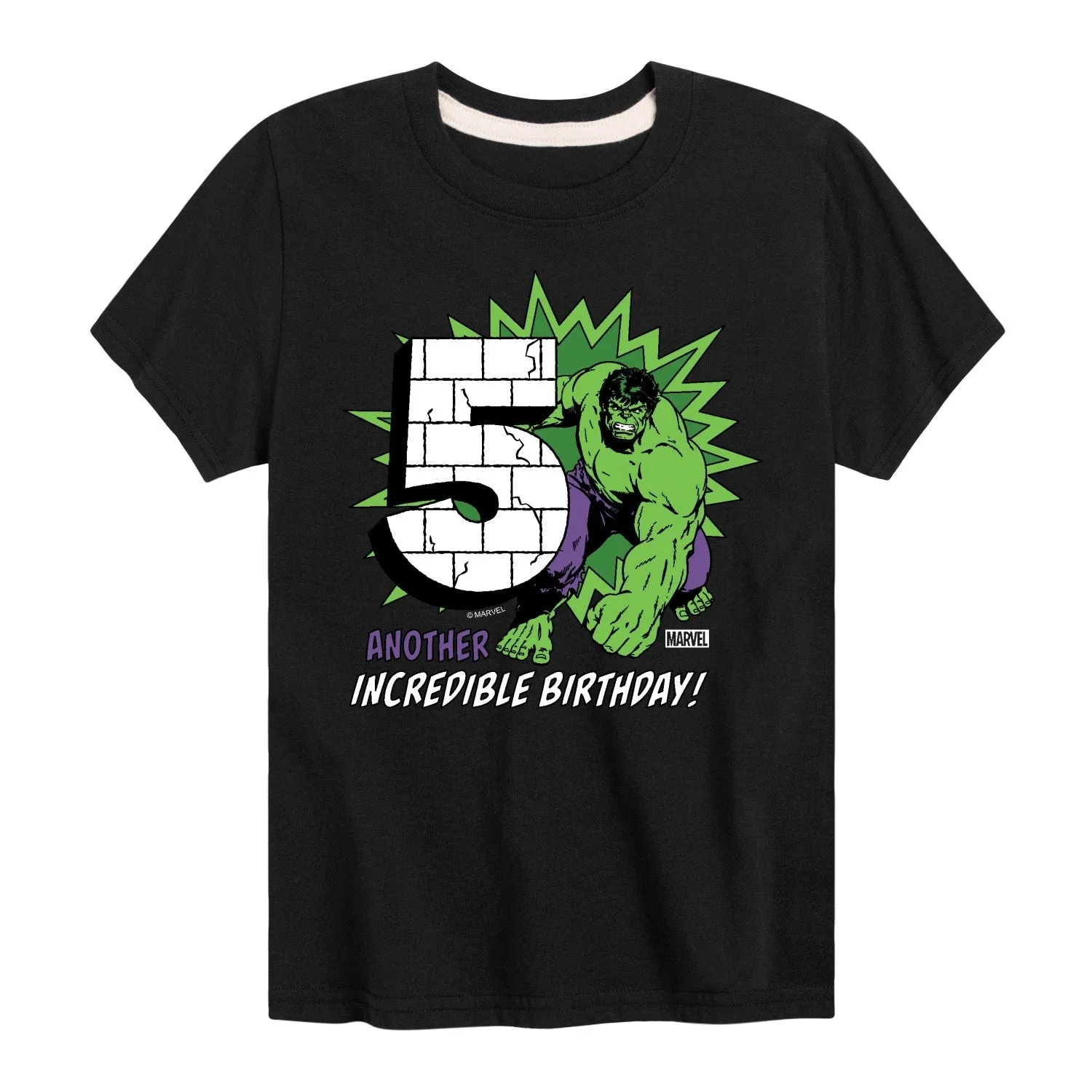 Boys Hulk Incredible Birthday 5 Short Sleeve Tee sold by Zulily