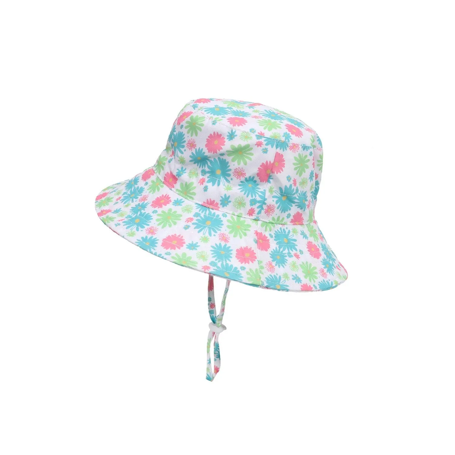 White Blue & Pink Floral Bucket Hat sold by Zulily