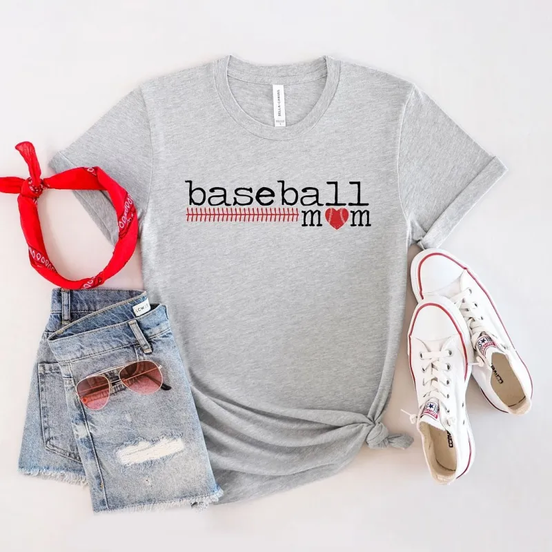 Baseball Mom Colorful Short Sleeve Crewnneck Tee sold by Zulily