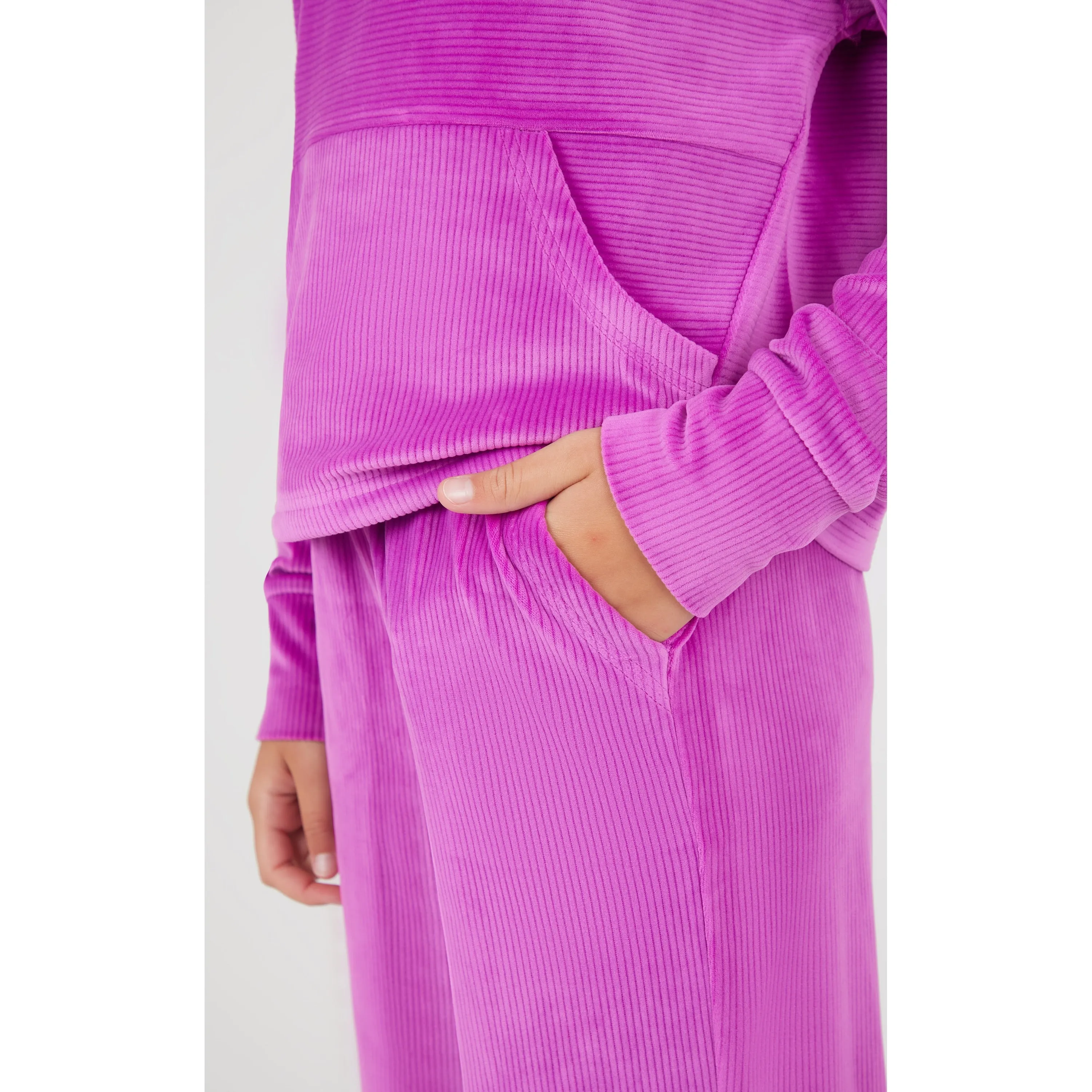 90 Degree By Reflex Girls Rib Velour Sleepover Hoodie and Rib Velour Straight Leg Pant Set sold by Zulily product image thumbnail 4