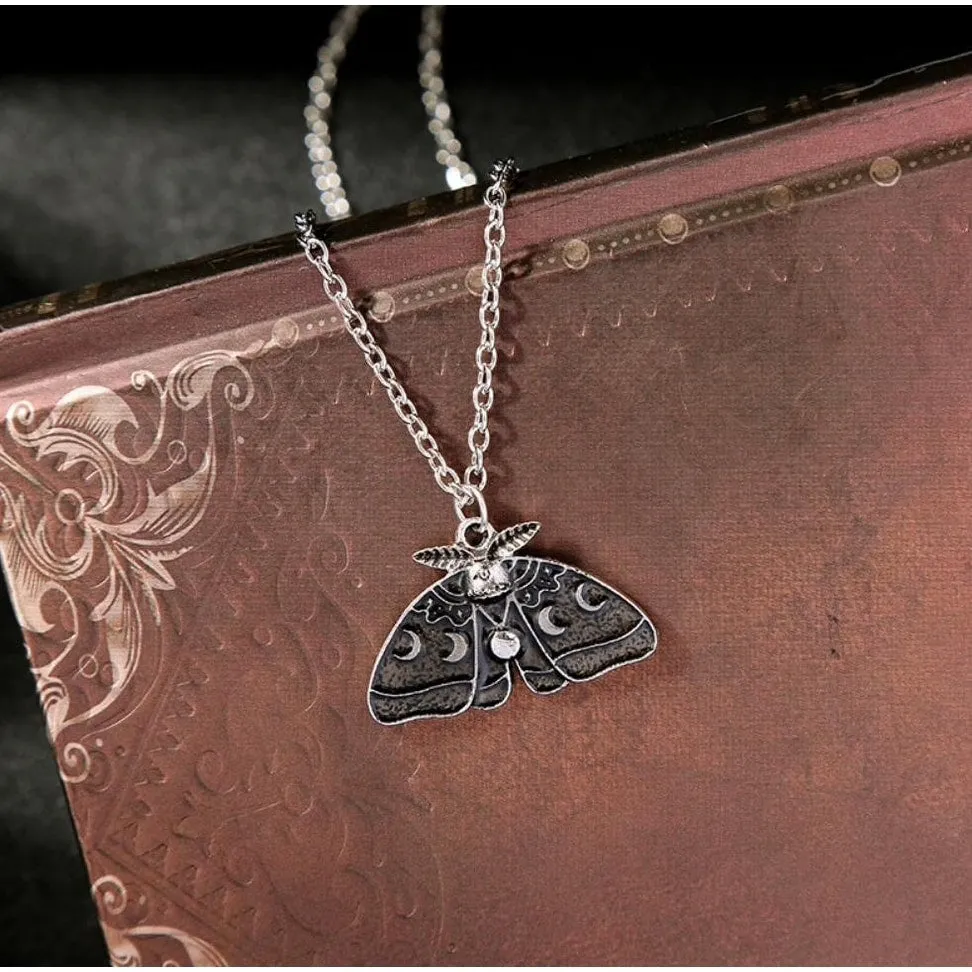 Silvertone Black Lunar Moth Necklace sold by Zulily product image thumbnail 4