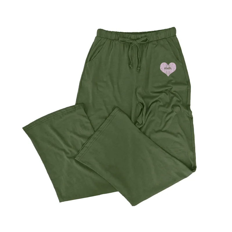 Meh inside heart Women's pajama pants sold by Zulily