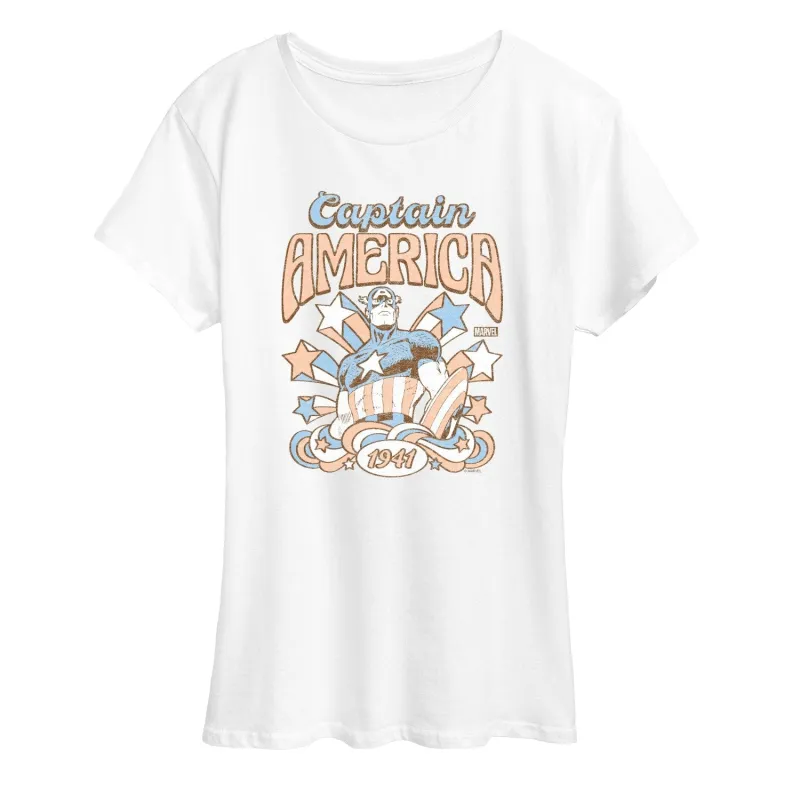 Women's Captain America Retro Short Sleeve Tee sold by Zulily