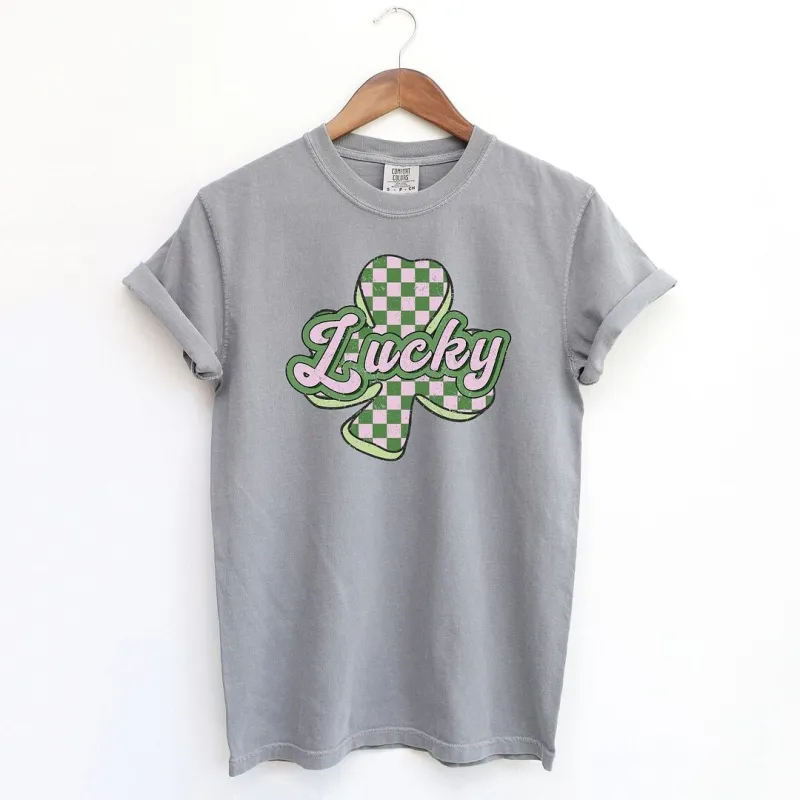 Lucky Checkered Grunge Garment Dyed Tee sold by Zulily