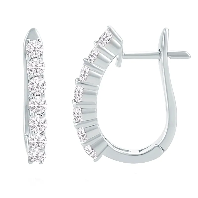 V3 Jewelry Sterling Silver with Moissanite Hoop Earrings sold by Zulily