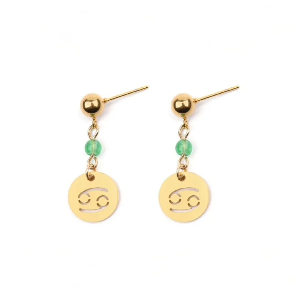 Zodiac Drop Earrings - Stainless Steel in Gold sold by Zulily product image thumbnail 3