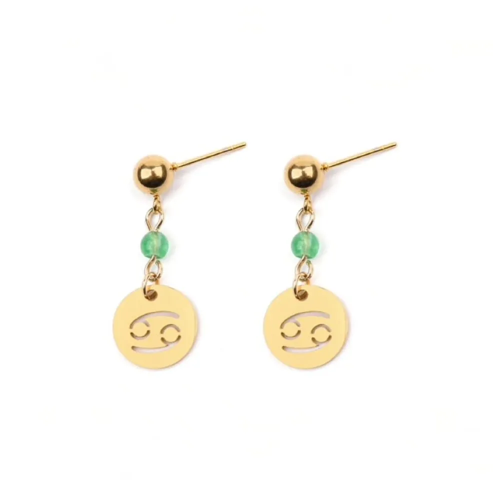 Zodiac Drop Earrings - Stainless Steel in Gold sold by Zulily product image thumbnail 3