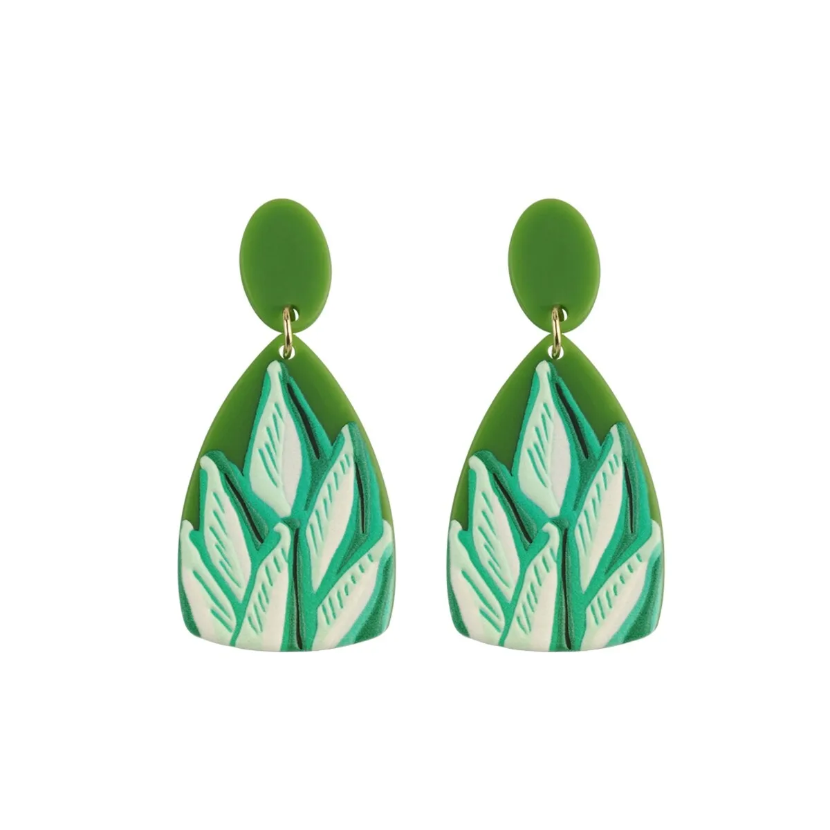 Goldtone Green Succulent Drop Earrings - Gold sold by Zulily