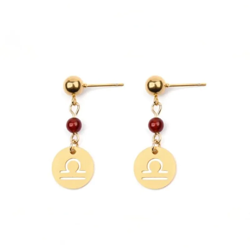 Zodiac Drop Earrings - Stainless Steel in Gold sold by Zulily