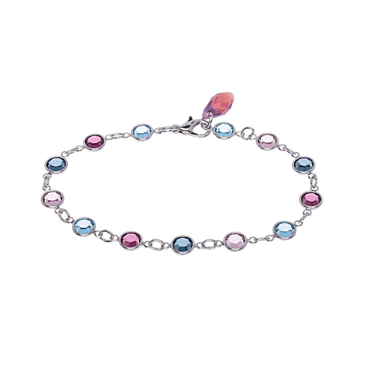 Blue Pink Mix Swarovski Crystal Tennis Bracelet With Briolette Crystal sold by Zulily