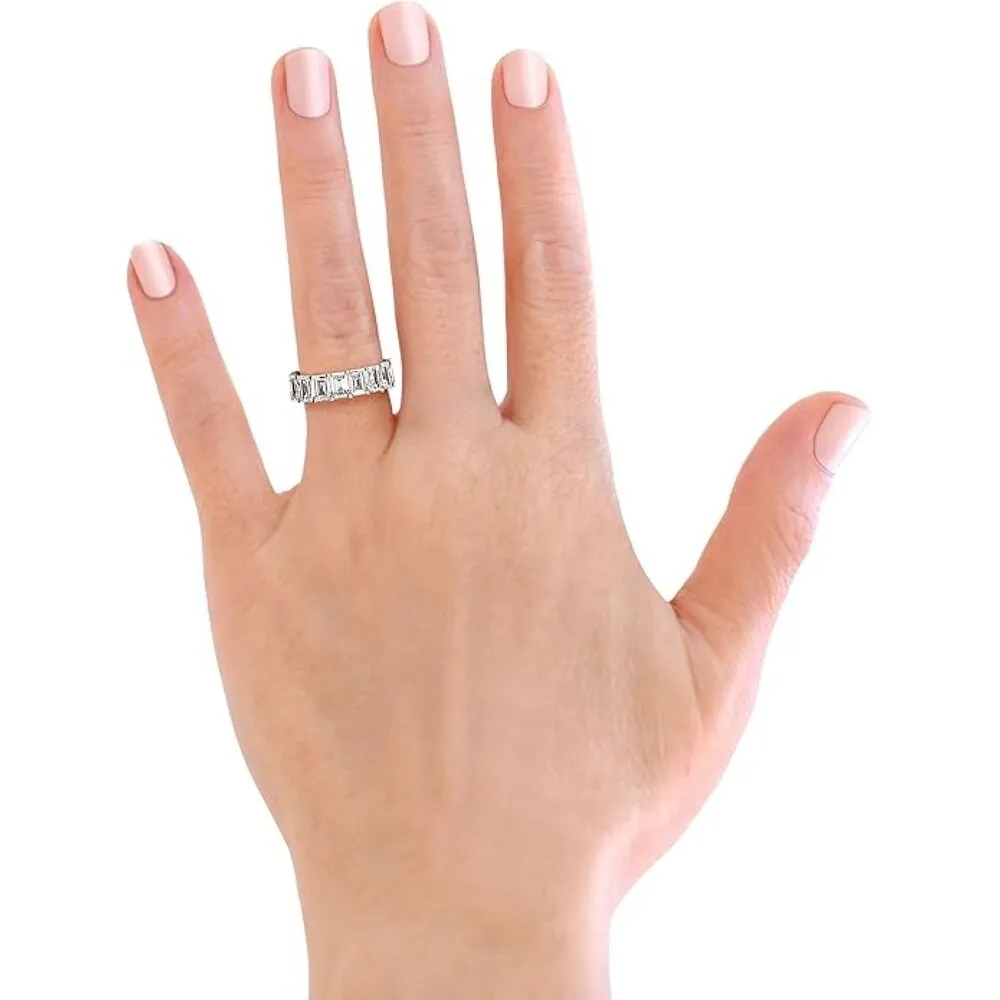 White Gold Plated Cubic Zirconia 4MM Square Princess Cut Eternity Ring Band sold by Zulily product image thumbnail 4