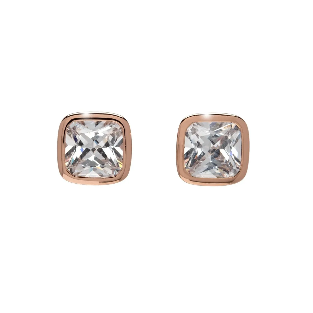 Rose Goldtone Clear Swarovski Crystal Square Stud Earrings - Rose Goldtone Clear sold by Zulily