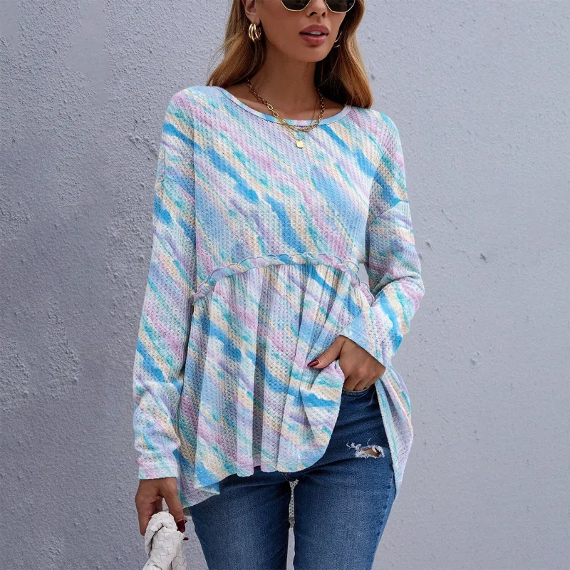 Blue & Lavender Watercolor Stripe Long Sleeve Tunic sold by Zulily