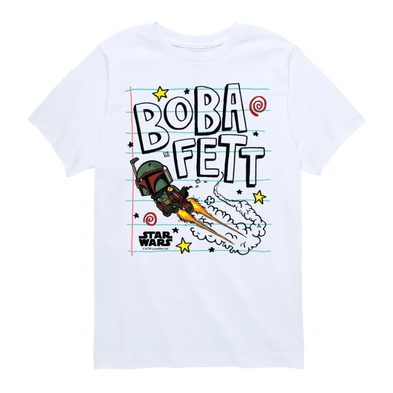 Boy's Star Wars Boba Fett Scribbles Short Sleeve Tee sold by Zulily