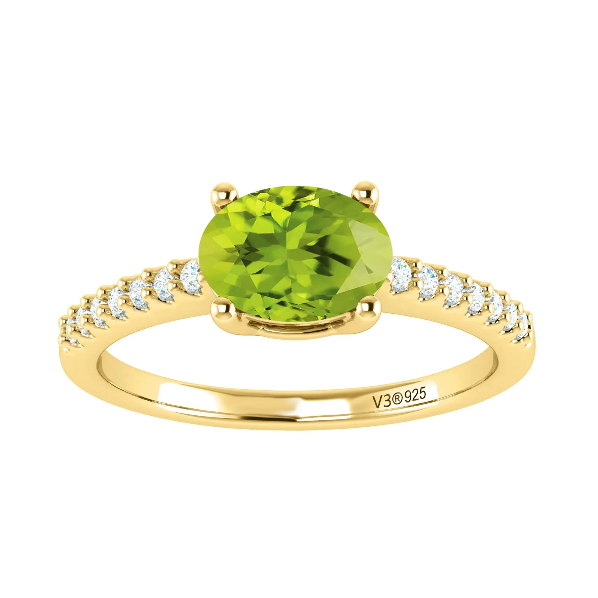 1.0Ct Sterling Silver Natural Peridot and White Topaz Solitaire Ring sold by Zulily product image thumbnail 5