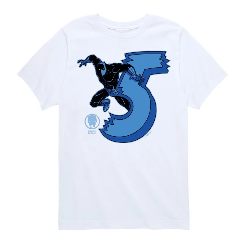 Boys Black Panther Birthday 5 Short Sleeve Tee sold by Zulily