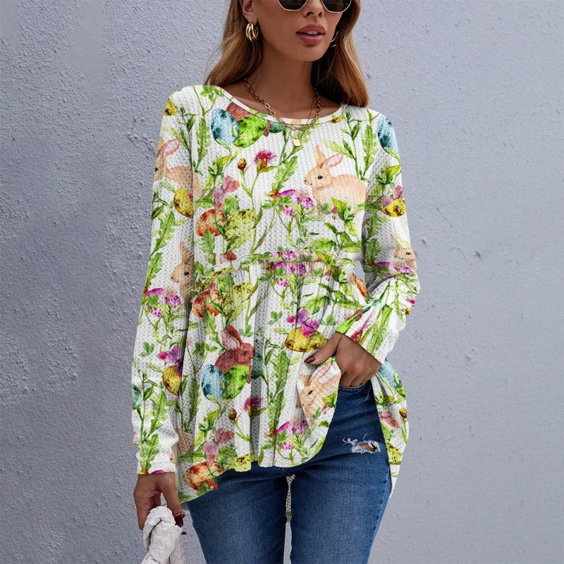 Green Floral Bunny Long Sleeve Tunic sold by Zulily