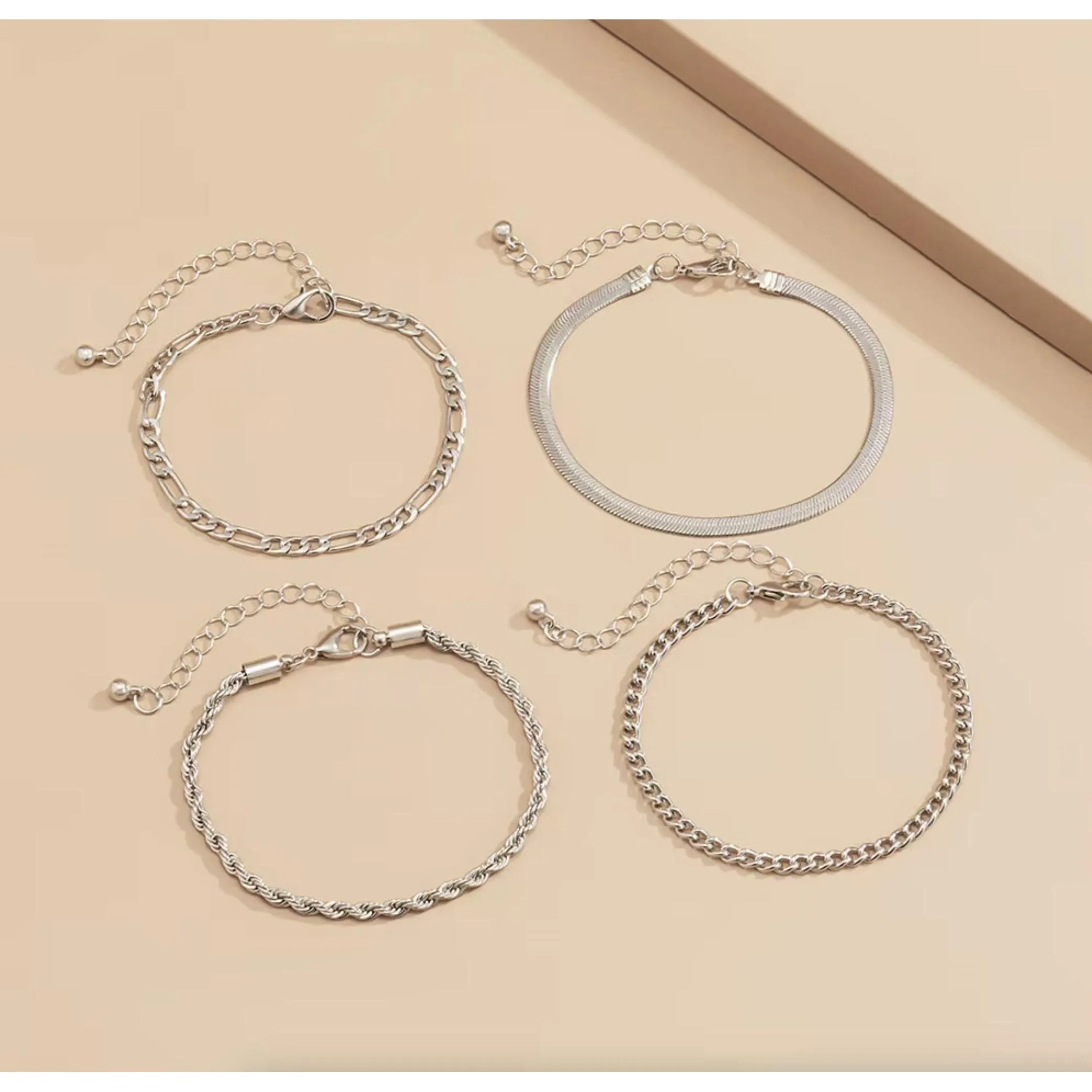 Silvertone Minimalist Set Of 4 Chain Link Bracelets sold by Zulily product image thumbnail 3