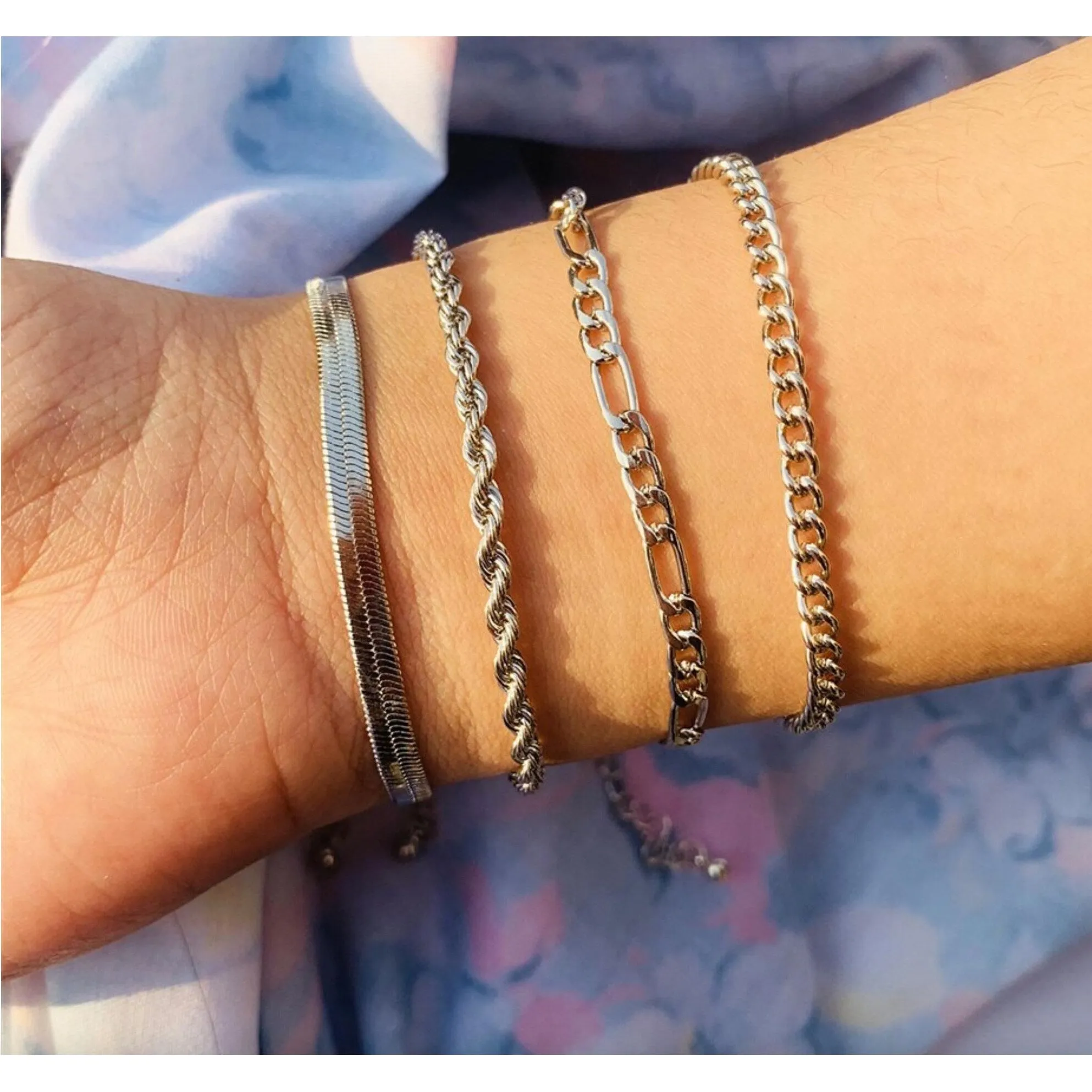 Silvertone Minimalist Set Of 4 Chain Link Bracelets sold by Zulily product image thumbnail 5