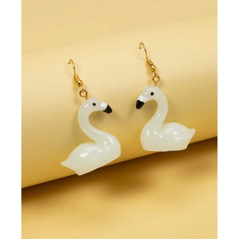 White Swan Drop Earrings sold by Zulily