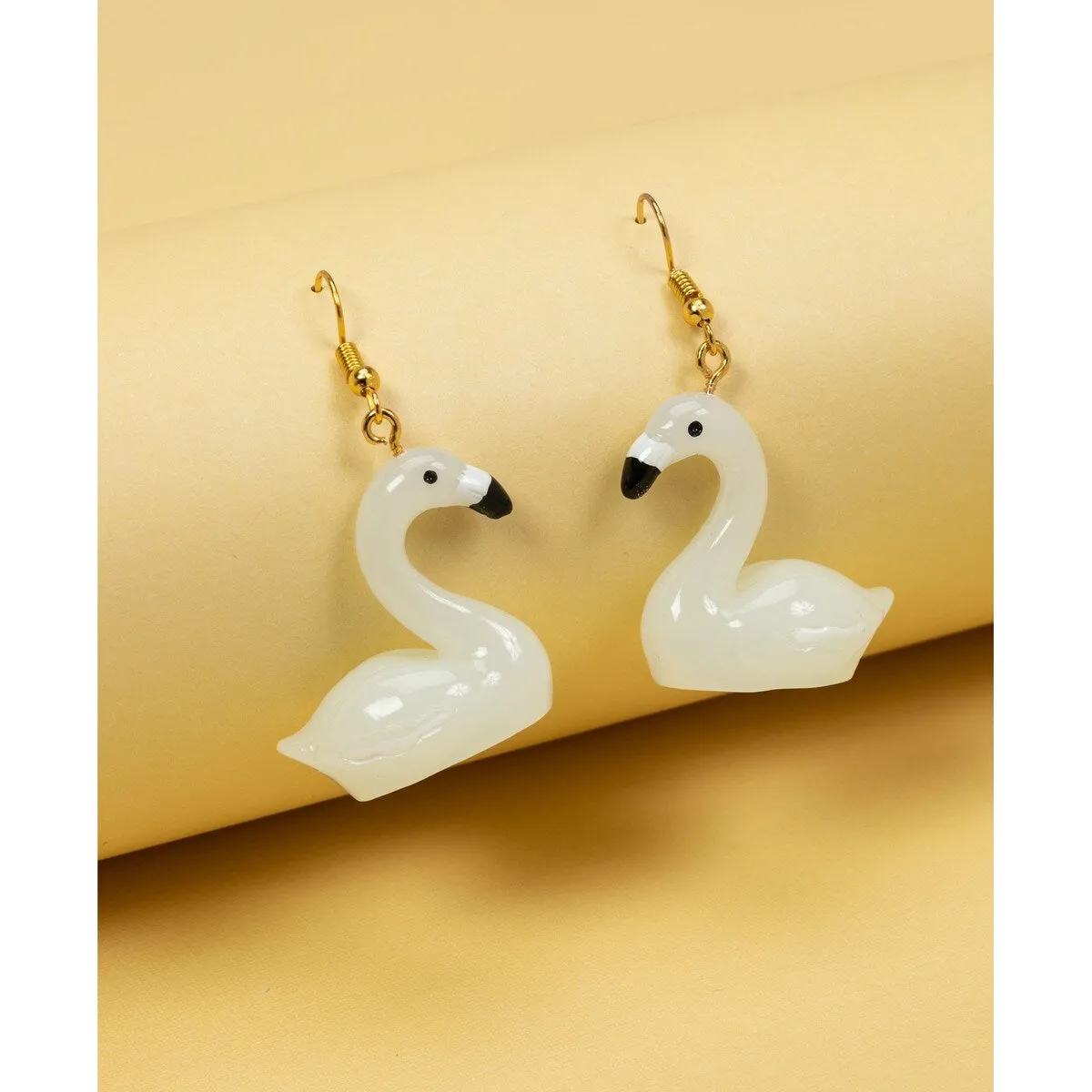 White Swan Drop Earrings sold by Zulily