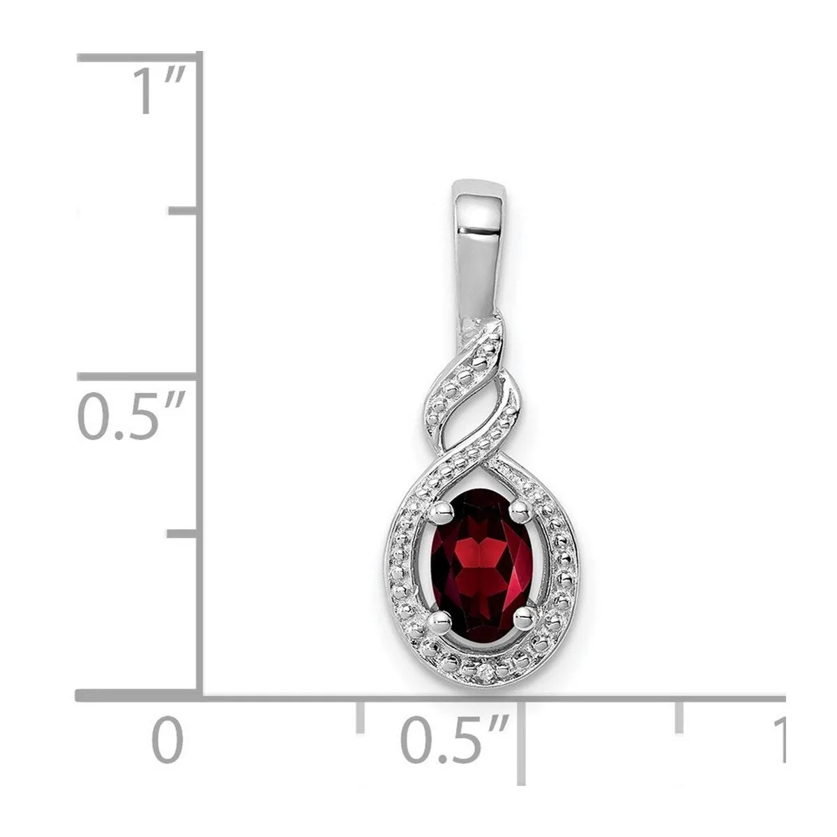 Curata 925 Sterling Silver Polished Garnet and Diamond Pendant Necklace - 13x7mm sold by Zulily product image thumbnail 4
