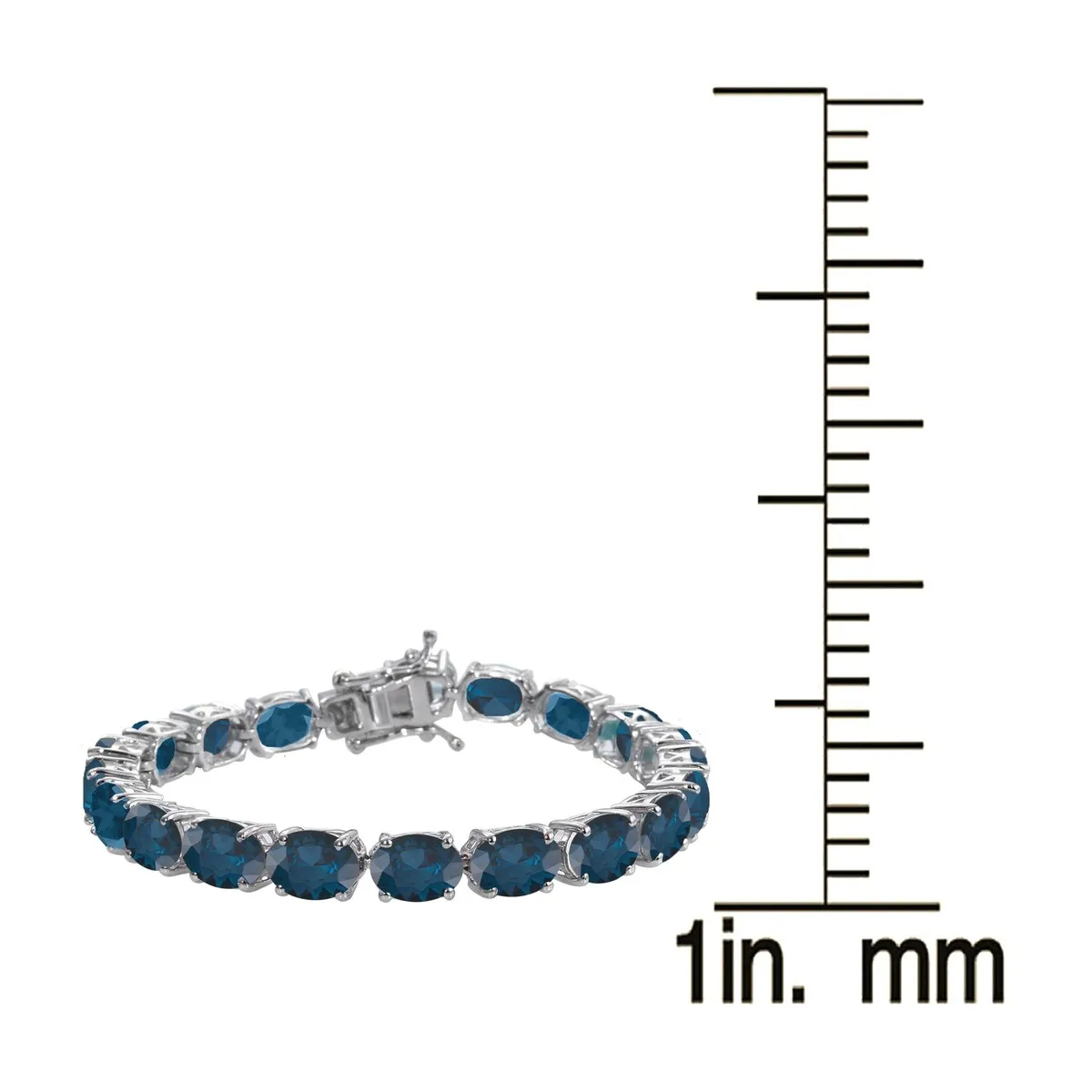 Natural Oval Shape London Blue Topaz Tennis Bracelet 925 Sterling Silver sold by Zulily product image thumbnail 2