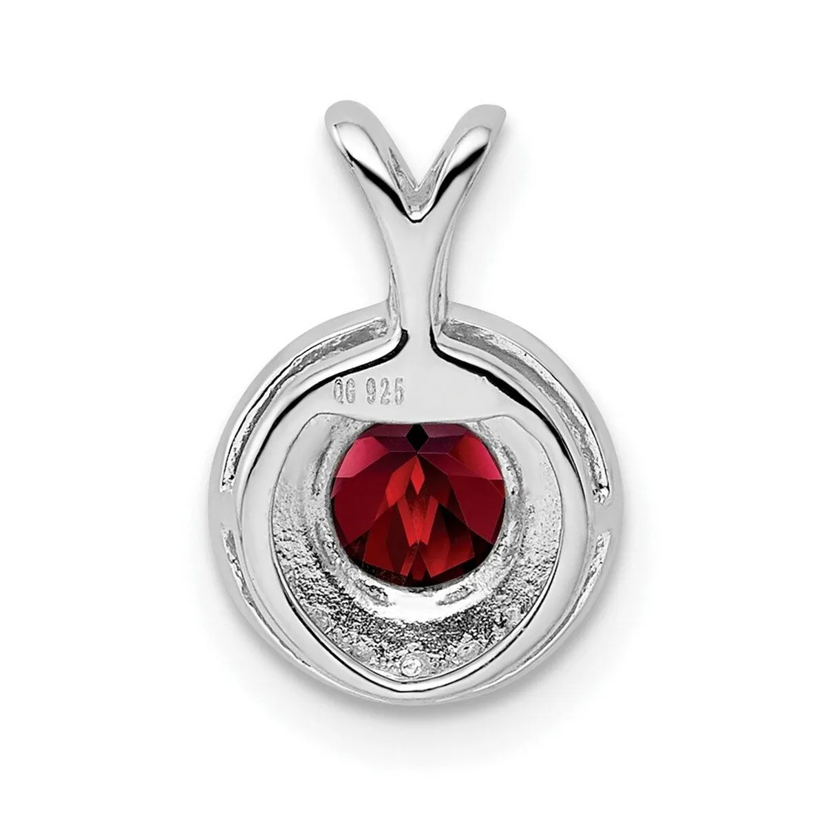 Curata 925 Sterling Silver Polished Diamond and Garnet Pendant Necklace - 14x10mm sold by Zulily product image thumbnail 2
